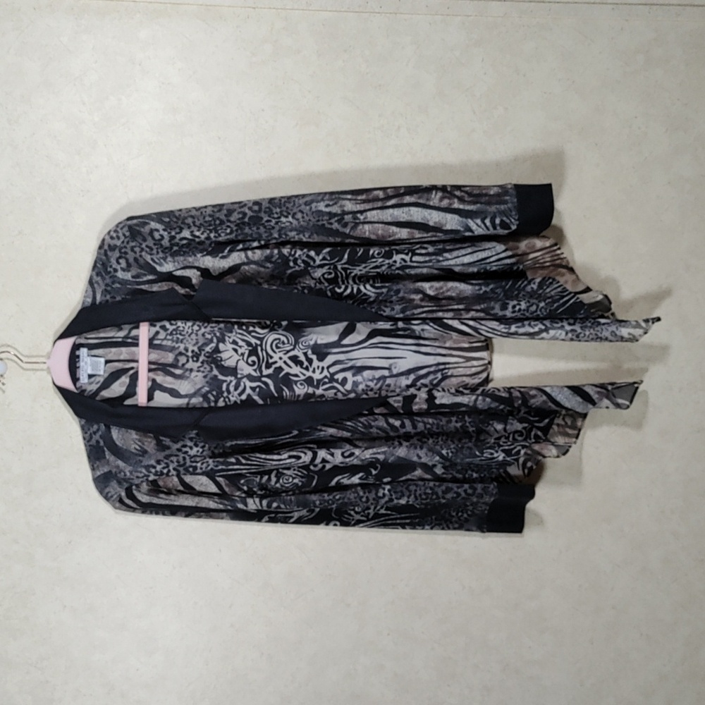 04151 Alberto Mikali animal print multi-media jacket L